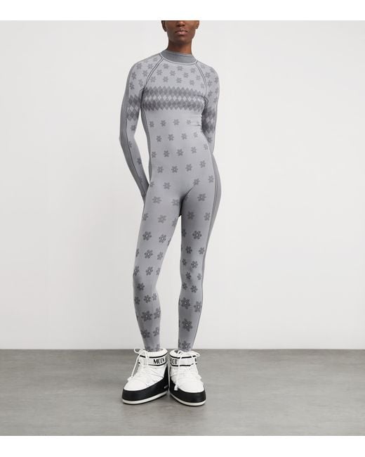 Skims Gray First Layers High-Neck Jumpsuit