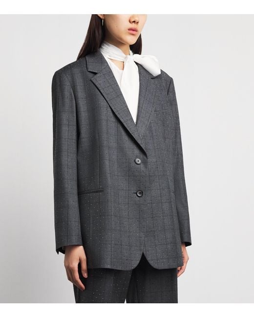 Sandro Gray Wool Rhinestone Blazer