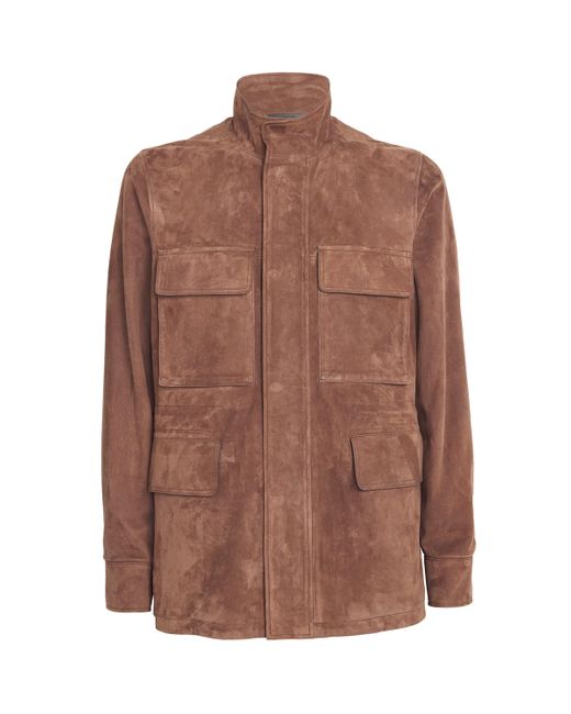 Paul Smith Brown Suede Field Jacket for men