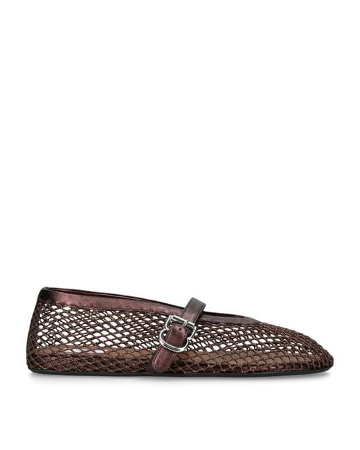 Alaïa Brown Mesh Ballet Flats