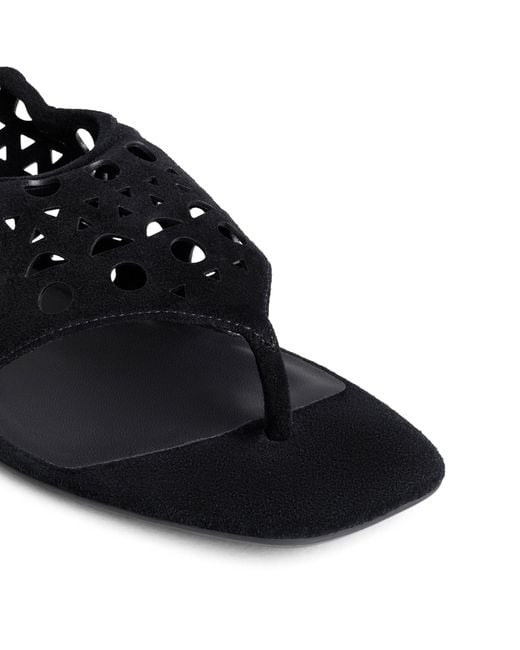 Alaïa Black Suede Vienne Thong Sandals
