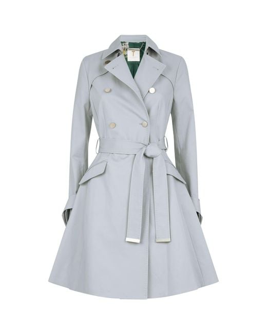 Ted Baker Gray Marrian Knotted Cuffs Trench Coat