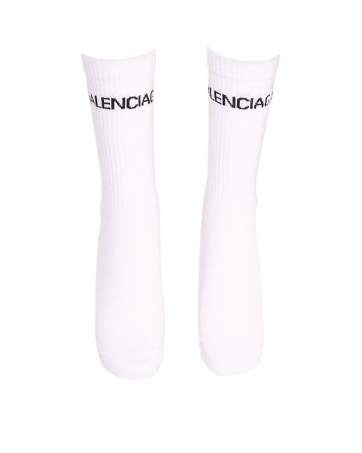 Balenciaga White Logo Tennis Socks