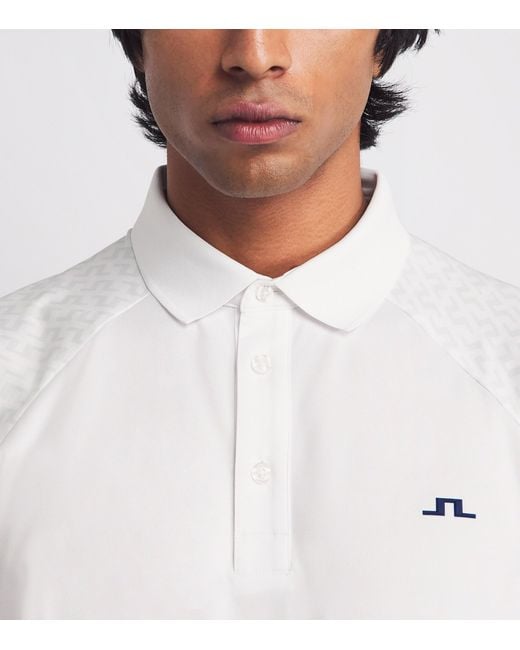 J.Lindeberg White Technical Tucker Polo Shirt for men