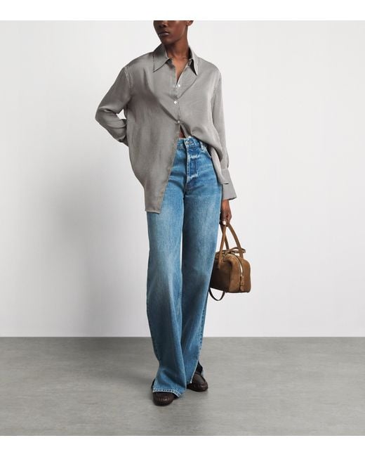 Anine Bing Gray Oversized Stripe Bridget Shirt