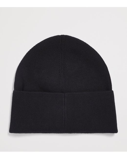 Moose Knuckles Black Wool-Cotton Frost Beanie for men