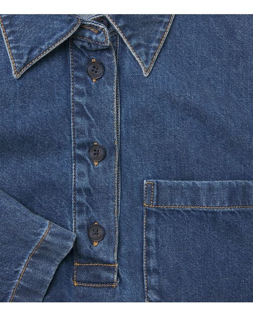 FRAME Blue The Tennis Denim Mini Dress