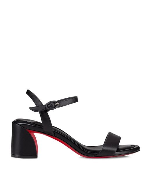 Christian Louboutin Black Miss Jane Nappa Leather Heeled Sandals 55