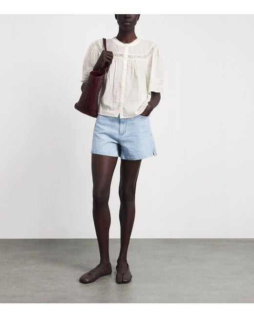 PAIGE White Cotton Embroidered Pasadena Blouse