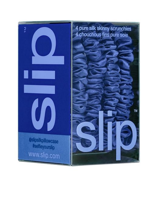 Slip Blue Pure Silk Skinny Scrunchies