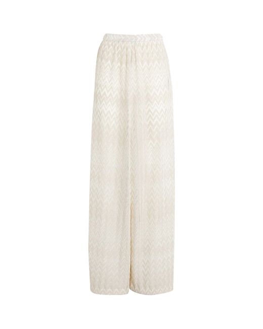 Missoni White Zigzag Wide-leg Trousers