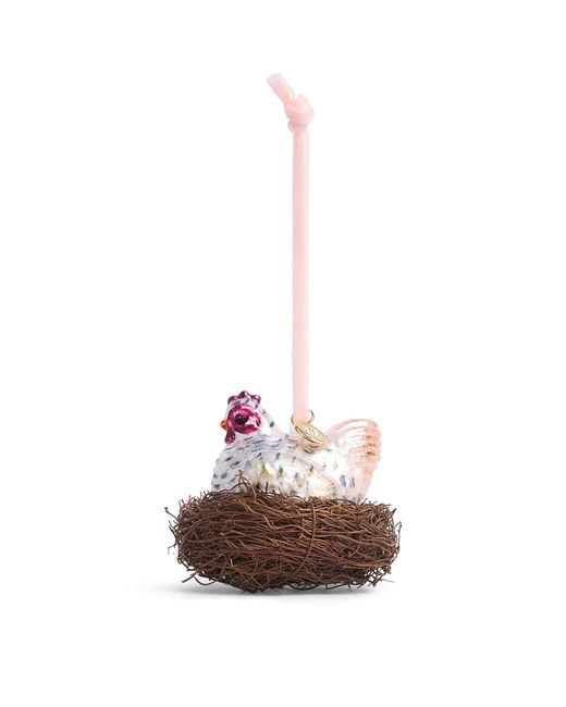 Harrods Pink Nesting Hen Tree Decoration