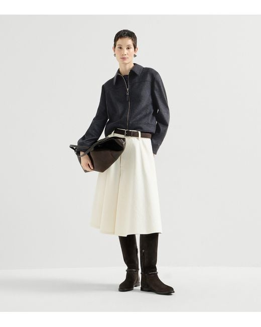 Brunello Cucinelli Black Wool Monili-Zipper Jacket