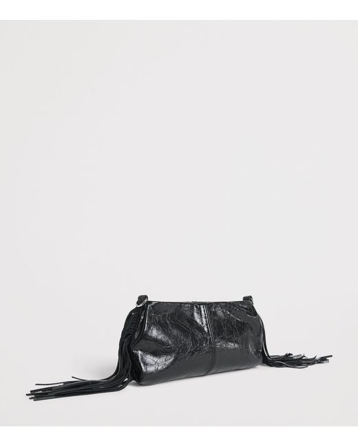 Maje Black Leather Miss M Clutch Bag