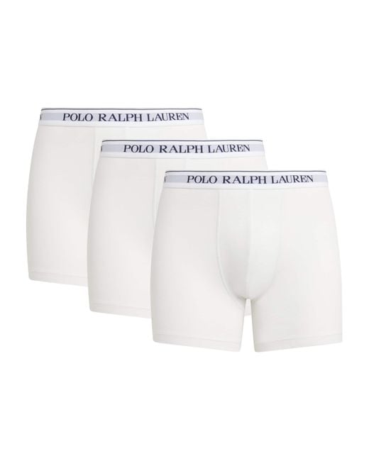 Polo Ralph Lauren White Stretch-Cotton Boxer Briefs for men