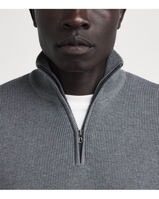 Sease Gray Wool Waffle-Knit Sweater