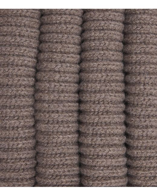 Johnstons Brown Cashmere Lovat Ribbed Scarf for men