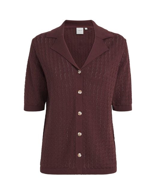 Varley Red Cotton Knit Madelene Shirt