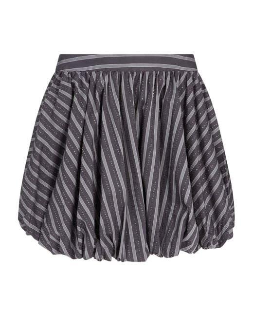Sandro Gray Embellished Stripe Mini Skirt