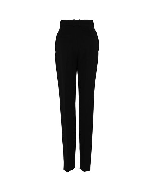 Saint Laurent Black Wool Tapered Trousers