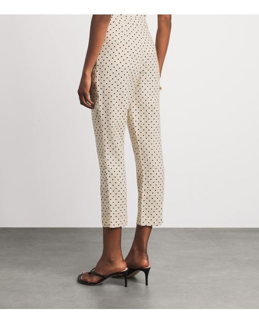 Faithfull The Brand Natural Linen Polka-Dot Iria Capri Trousers