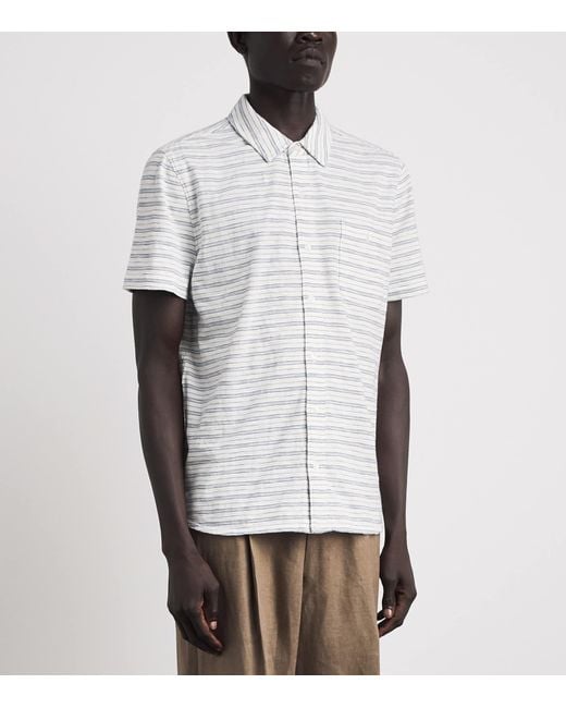 PAIGE White Cotton Stripe Carillo Polo Shirt for men