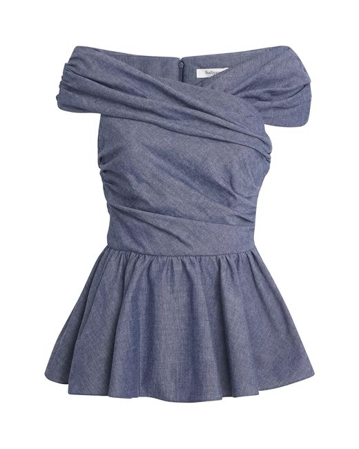 Safiyaa Blue Chambray Melanie Blouse