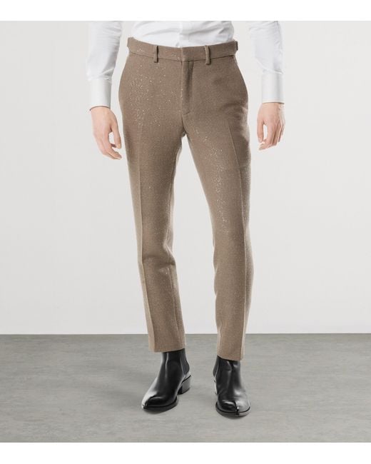 Tom Ford Gray Virgin Wool-Blend Dyllan Trousers for men