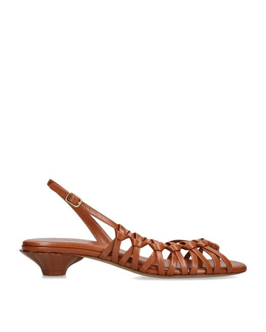 Chloé Brown Leather Estra Slingback Sandals 40