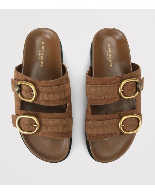 Kurt Geiger Brown Suede Bancroft Sandals for men