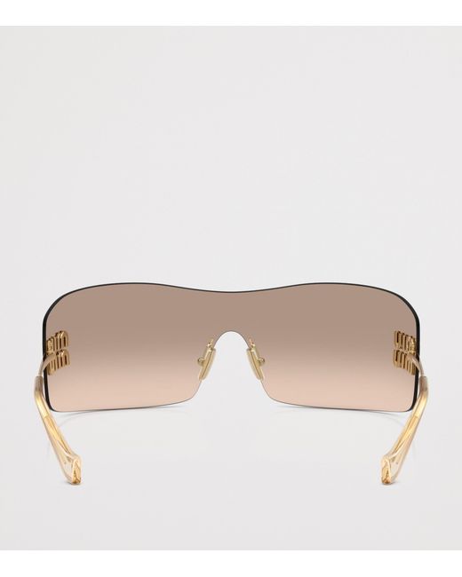 Miu Miu Natural Rimless Shield Sunglasses