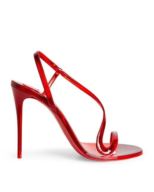 Christian Louboutin Rosalie Patent Leather Sandals 100 in Red | Lyst UK