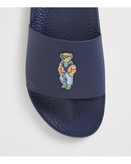 Polo Ralph Lauren Blue Polo Bear Slides for men