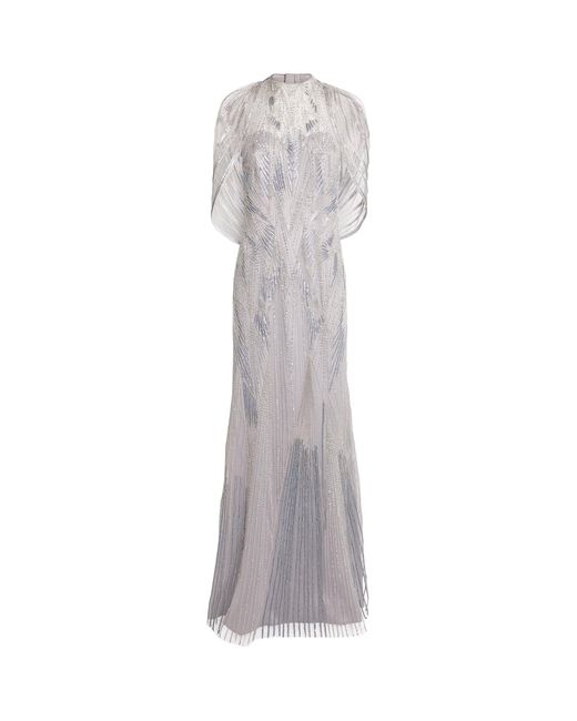 Gaurav Gupta Gray Veil-Detail Aurora Gown