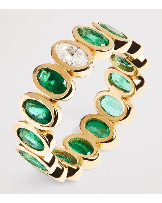 SHAY Green Diamond And Emerald Eternity Ring