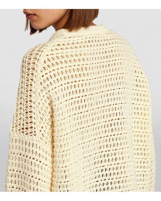 ME+EM Natural Me+em Cotton Open-knit Sweater