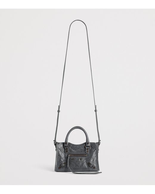 Balenciaga Black Nano Leather Le City Cross-Body Bag