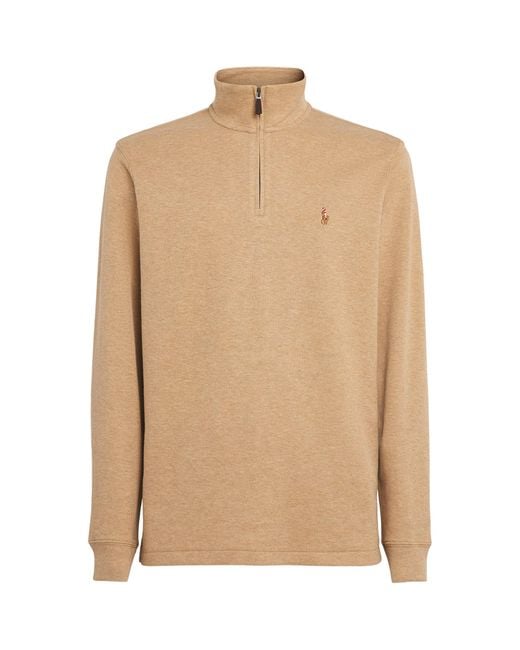 Polo Ralph Lauren Natural Estate-Rib Quarter-Zip Sweater for men