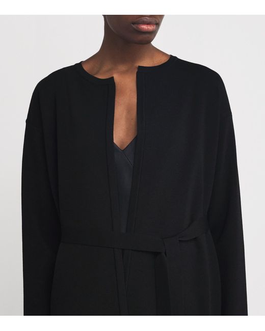 Max Mara Black Crepe Tie Cardigan