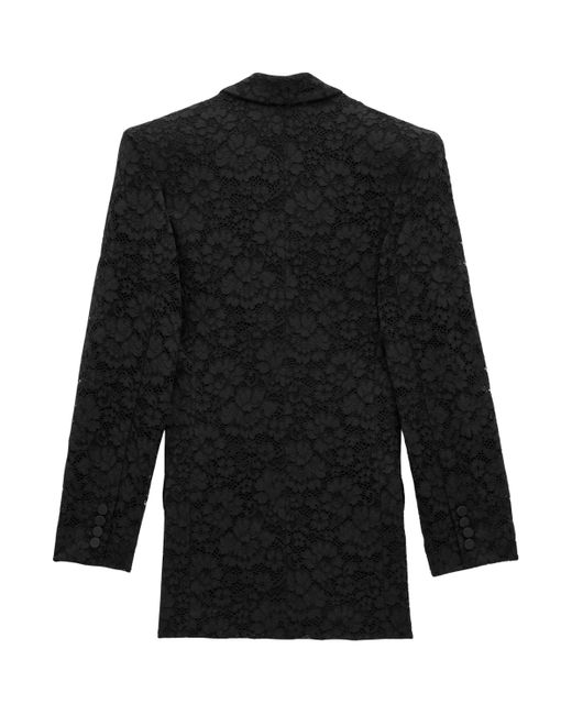 Saint Laurent Black Lace Double-Breasted Blazer