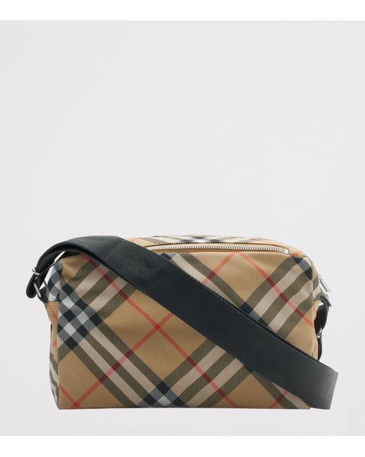 Burberry Gray Check Cross-Body Bag for men