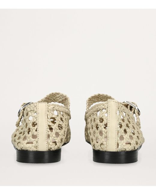 Le Monde Beryl Natural Leather Woven Mary Janes