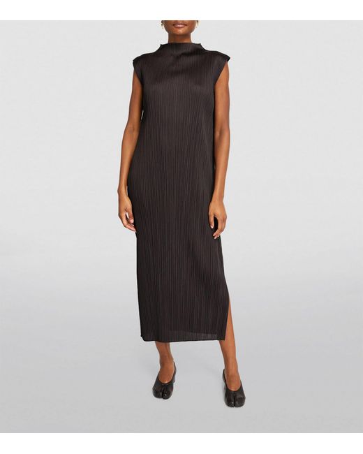 Pleats Please Issey Miyake Brown Monthly Colors April Maxi Dress