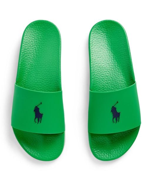 Polo Ralph Lauren Green Polo Pony Slides for men