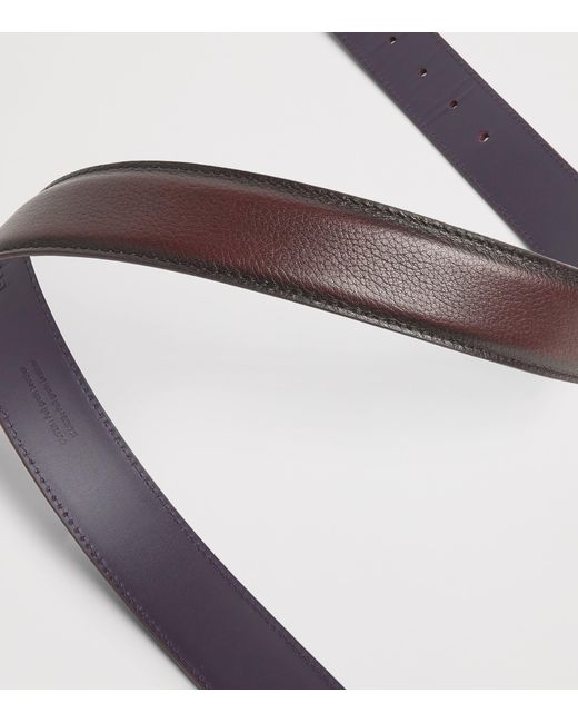 Elliot Rhodes Brown Grained Leather Belt for men