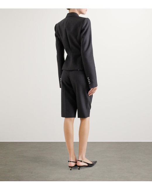 Dolce & Gabbana Blue Virgin Wool Fitted Blazer
