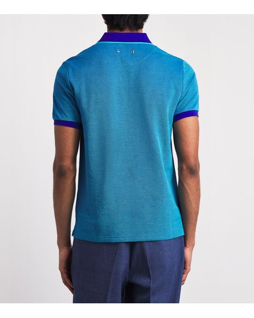 Vilebrequin Blue Organic Cotton Palatin Polo Shirt for men