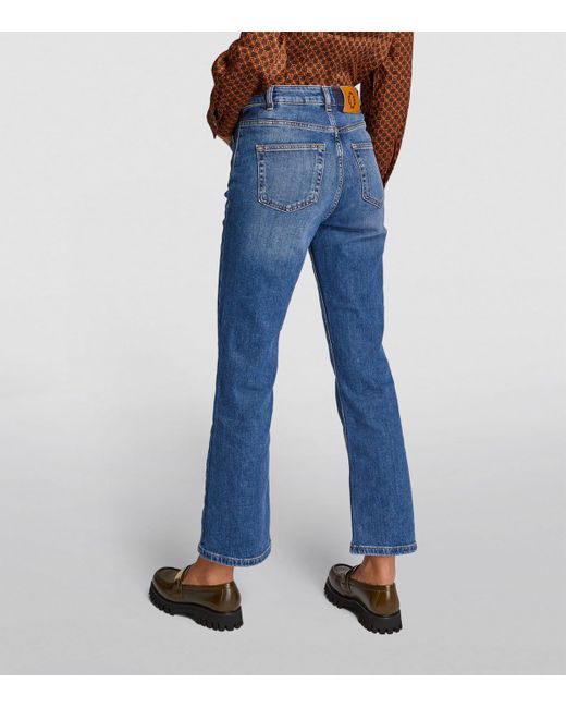 Maje Blue Button-Up Flared Jeans