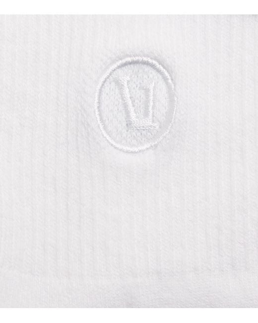 vuori White Half Crew Performance Socks for men
