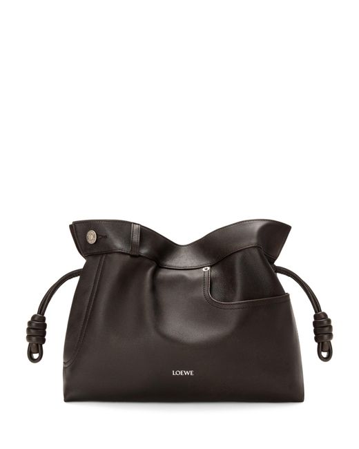 Loewe Black Medium Calfskin Flamenco Panta Clutch Bag